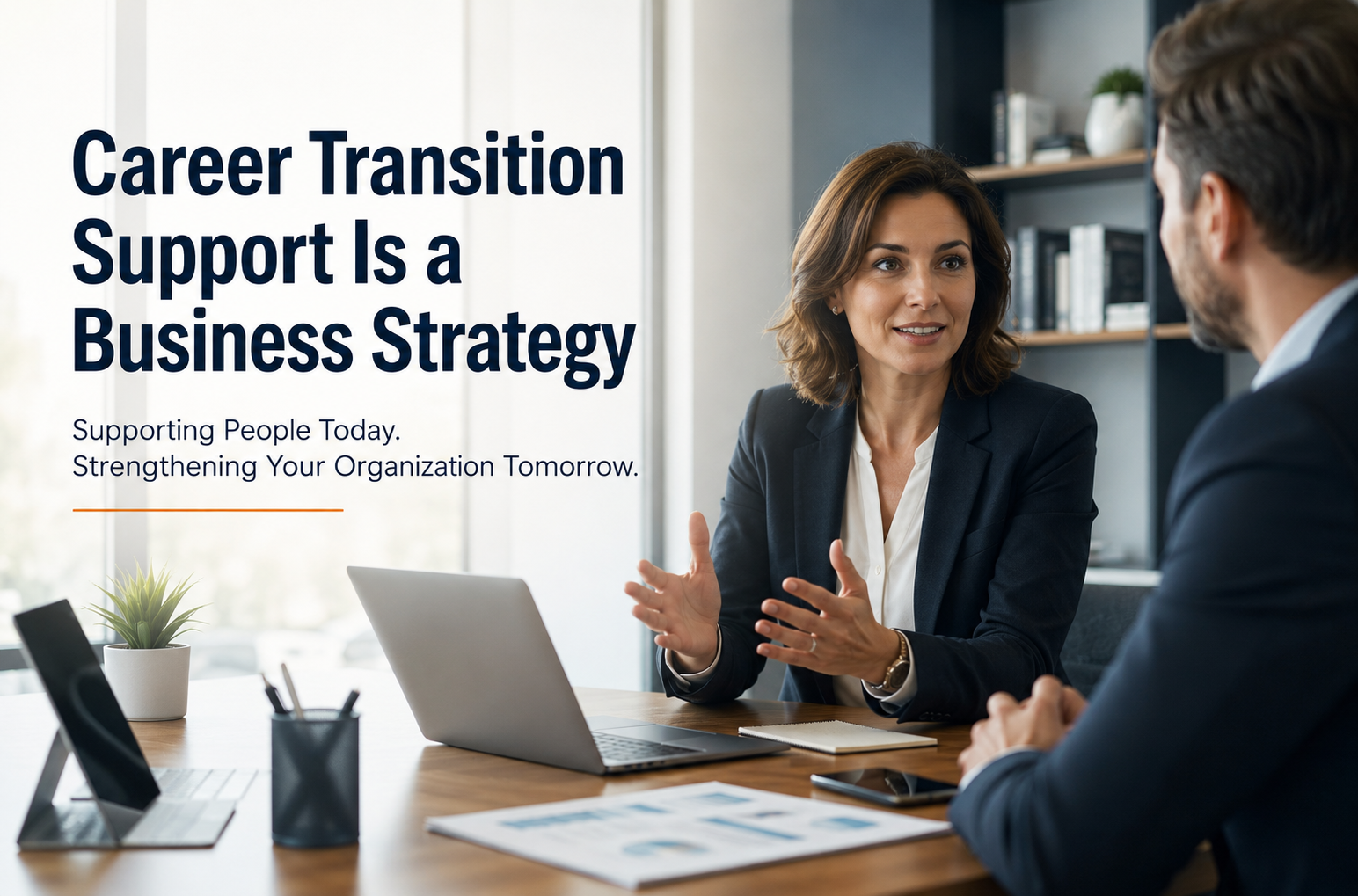 Business meeting about career support